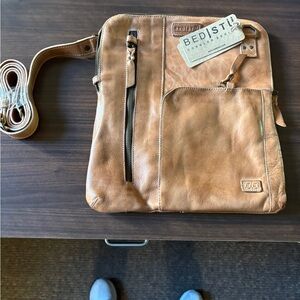 Bed Stu Tan Rustic Crossbody Bag including dust cover